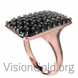 Anillo Único Mujer Oro Con Piedras 0634