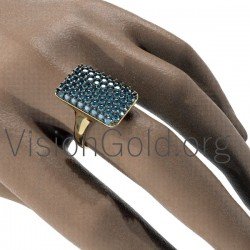 Μοναδικο Γυναικειο Δαχτυλιδι Χρυσο Με Πετρες 0634