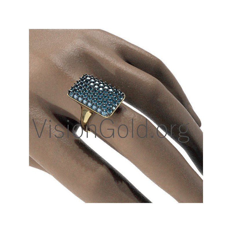 Anillo Único Mujer Oro Con Piedras 0634