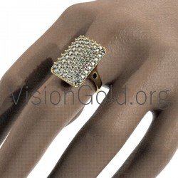 Anillo Único Mujer Oro Con Piedras 0634