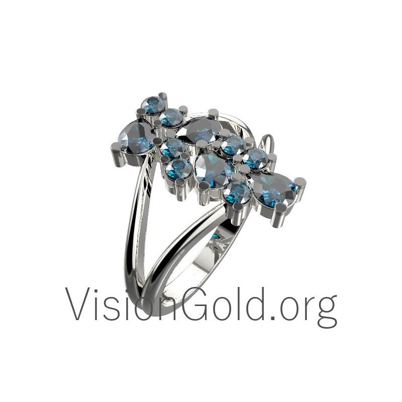 Anillo Oro Con Piedras Preciosas 0636