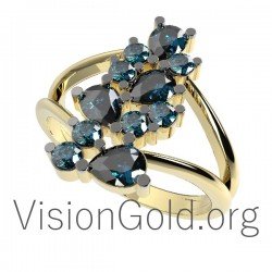 Goldring mit Edelsteinen 0636