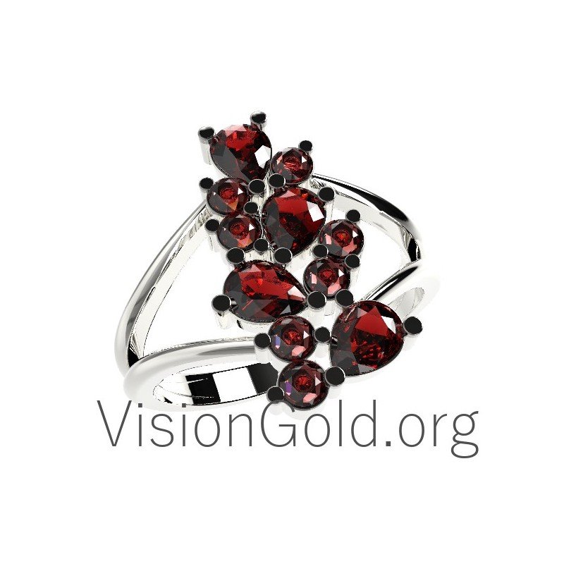 Anillo Oro Con Piedras Preciosas 0636