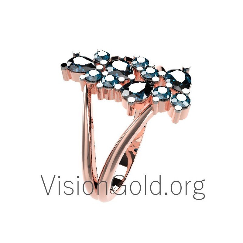 Anillo Oro Con Piedras Preciosas 0636