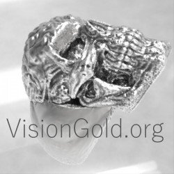 Sterling Silver Skull Ring 0133