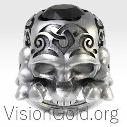 Men's Biker Skull Ring 0134