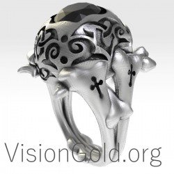 Men's Biker Skull Ring 0134