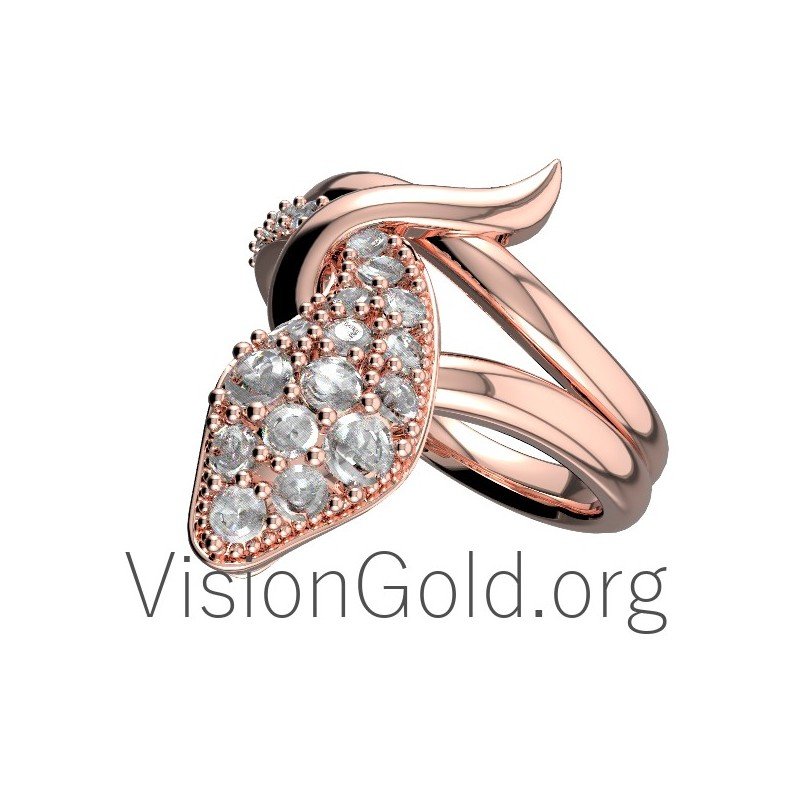 Womens Diamond Snake Ring 0642