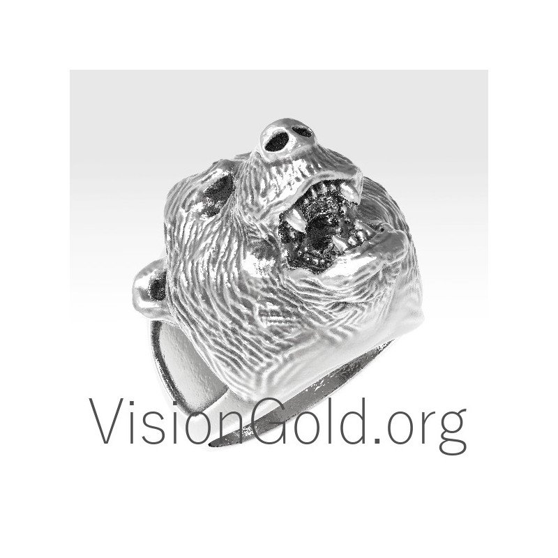 Silber Herren Wild Look Ring 0136