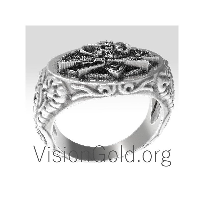 Серебряное кольцо с черепом,Серебряное кольцо для мужчин