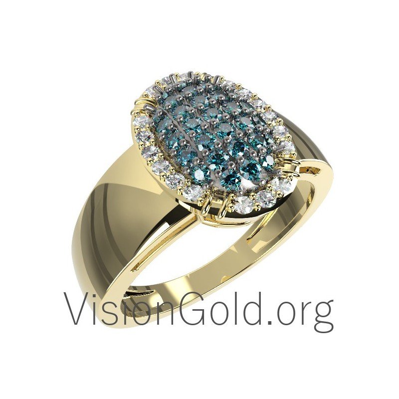 Unique Women's Diamond Ring With Brilliants 0650