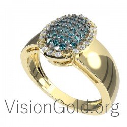Unique Women's Diamond Ring With Brilliants 0650