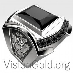 Ανδρικο Δαχτυλιδι Μαυρη Πετρα 0140