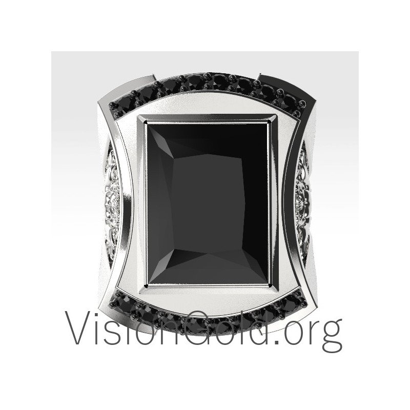 Black Stone Men Ring 0140