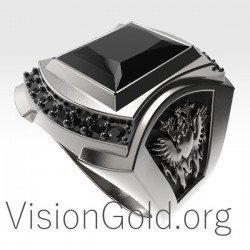 Black Stone Men Ring 0140