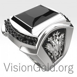 Black Stone Men Ring 0140