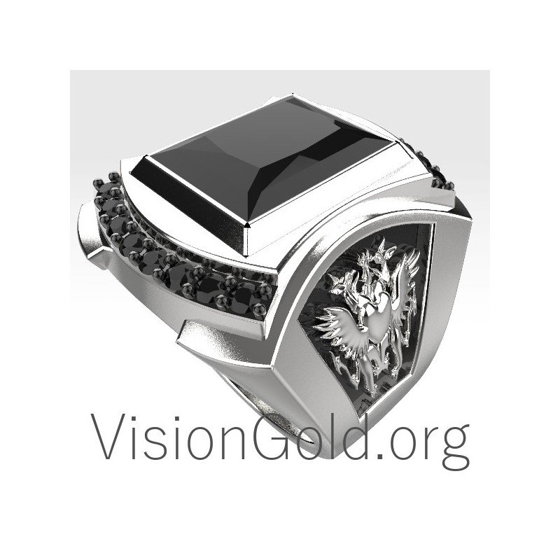 Black Stone Men Ring 0140