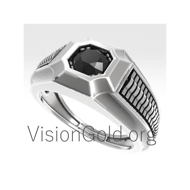 Ανδρικο Δαχτυλιδι Μαυρη Πετρα-Ανδρικα Δαχτυλιδια 0142