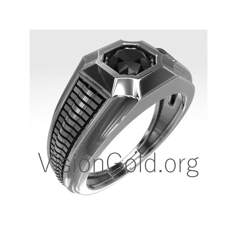 Anillo de hombre Black Stone-Anillos de hombre 0142