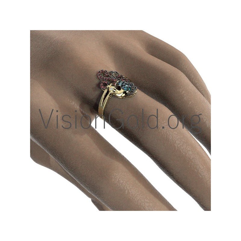 Γυναικειο Δαχτυλιδι  Με Ζιργκον Πετρες 0654