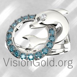 Gold or Sterling Silver Dolphin Ring 0656