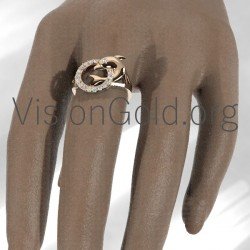 Gold or Sterling Silver Dolphin Ring 0656