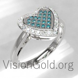 Diamond Heart Ring In 18K Gold With Diamonds 0660