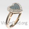 Diamond Heart Ring In 18K Gold With Diamonds 0660