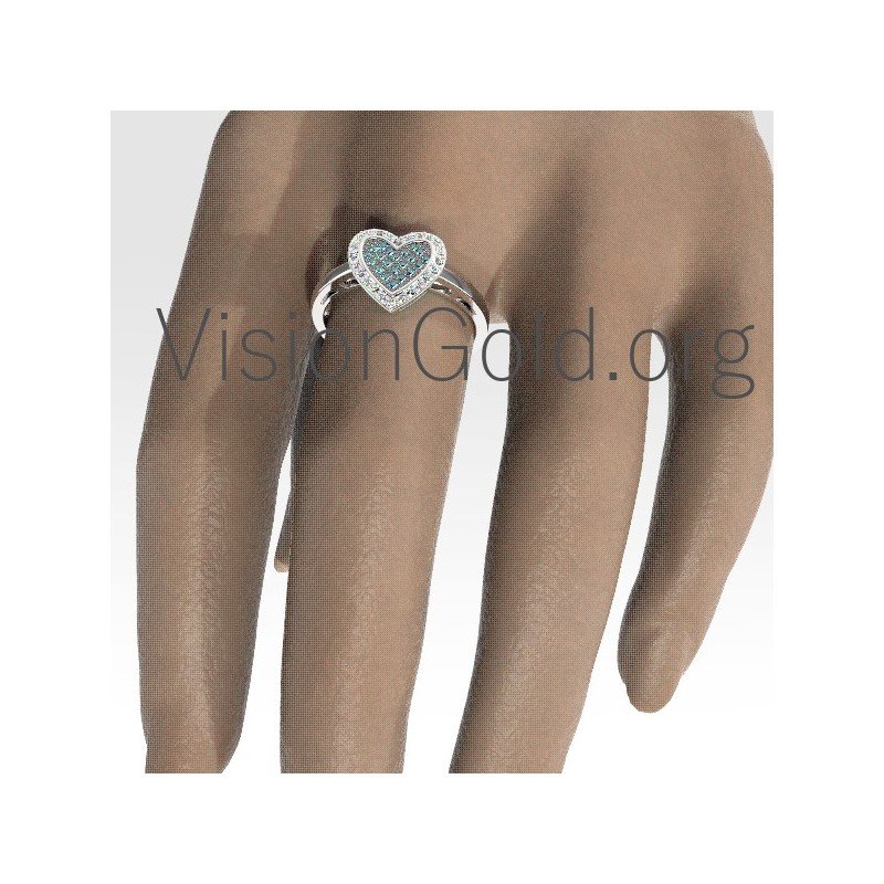 18K Herzring mit Diamanten im Brillantschliff 0660