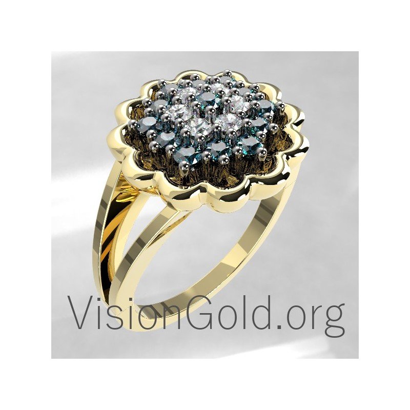 14k Gold  Rosette Ring 0659