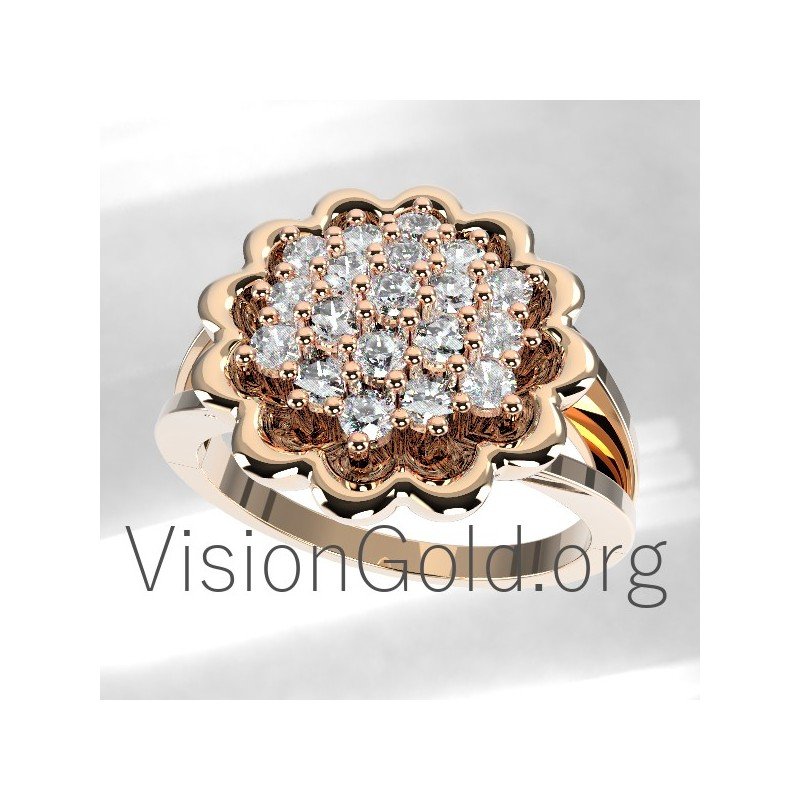 14k Gold  Rosette Ring 0659