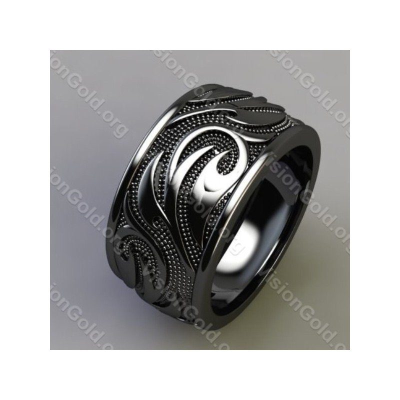 Мужское кольцо - Мужское серебряное кольцо - 12 мм кольцо с печаткой для мужчин
