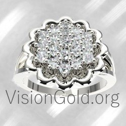 14k Gold  Rosette Ring 0659