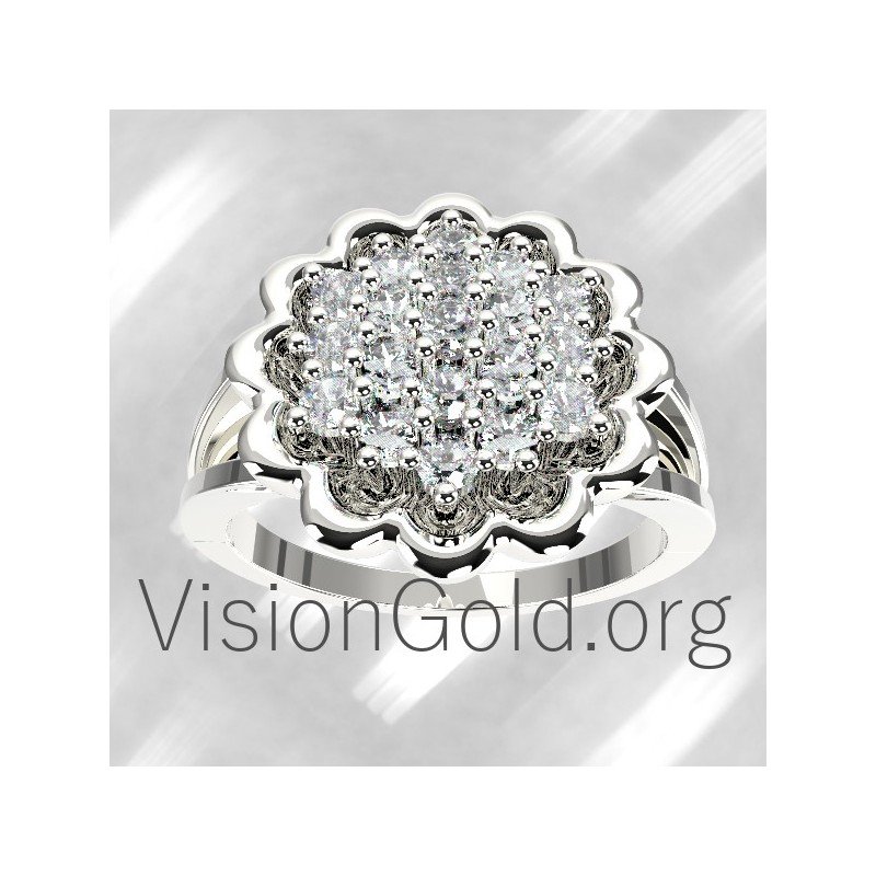 14k Gold  Rosette Ring 0659