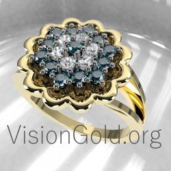 14k Gold  Rosette Ring 0659