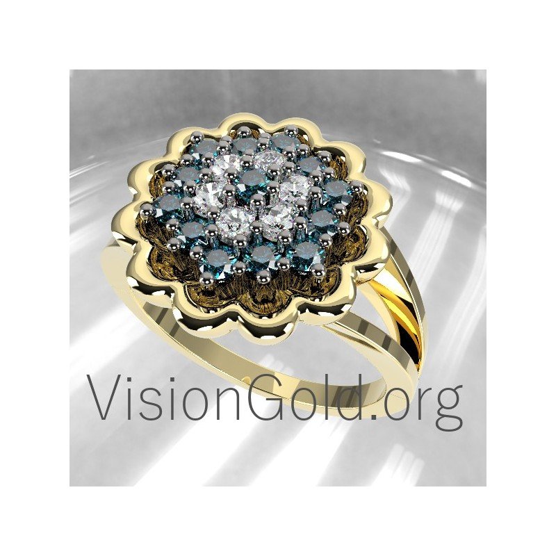 14k Gold  Rosette Ring 0659