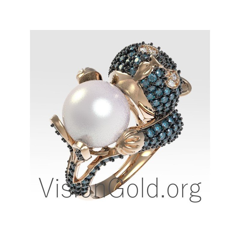 14K Gold Ring mit Perle 0661