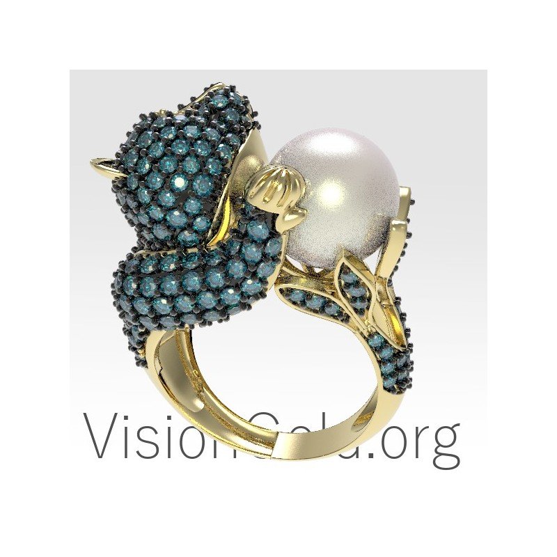 14K Gold Ring mit Perle 0661