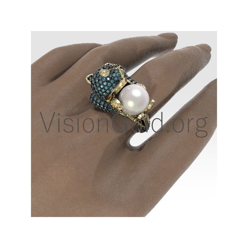 14K Gold Ring mit Perle 0661