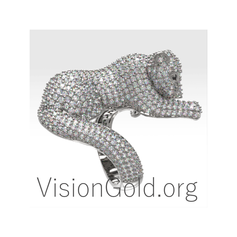 Δαχτυλιδι Πανθηρας 18Κ Με Μπριγιαν Διαμαντια 0665