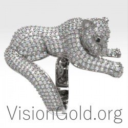 Δαχτυλιδι Πανθηρας 18Κ Με Μπριγιαν Διαμαντια 0665