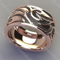 Mens Ring - Mens Silver Ring -  12 mm Band Signet Ring Men 0005