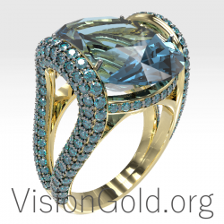 Γυναικειο Δαχτυλιδι Με Aquamarine Και Μπριγιαν Διαμαντια 0667