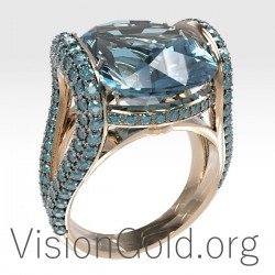 Γυναικειο Δαχτυλιδι Με Aquamarine Και Μπριγιαν Διαμαντια 0667