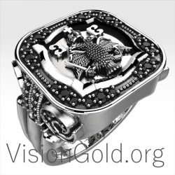 Βυζαντινο Δαχτυλιδι Θυρεος Με Το Δικεφαλο Αετο 0148