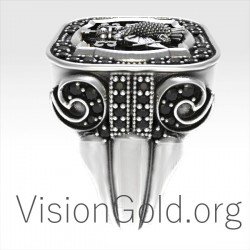 Βυζαντινο Δαχτυλιδι Θυρεος Με Το Δικεφαλο Αετο 0148