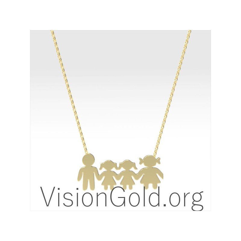 Family & Mother's Jewelry-Personalized Family Necklace 0367