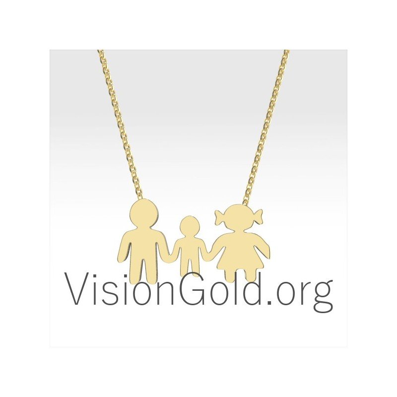 Κολιε Οικογενεια Με Αγορακι 0369