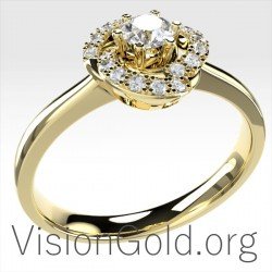 Φλογα Μονοπετρο Δαχτυλιδι Με Διαμαντια 0033