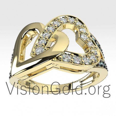 Unique Heart Shaped Diamond Ring 0676
